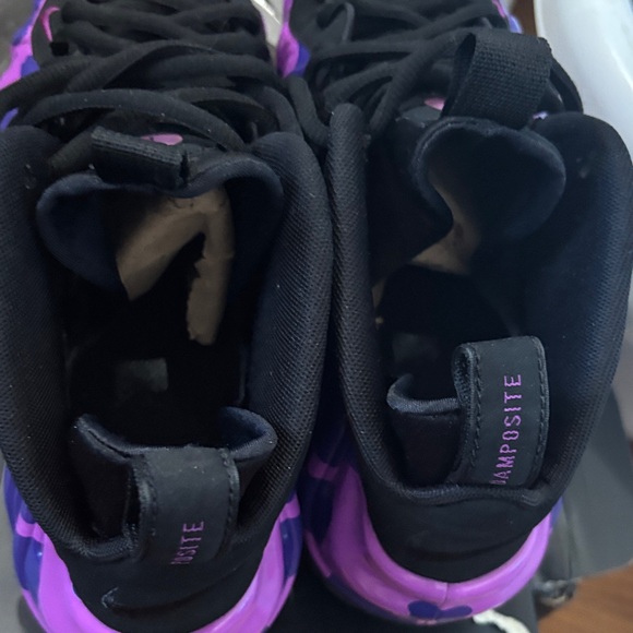 Nike Black and Purple Foamposite Sneakers